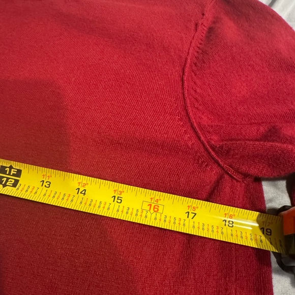 7 For All Mankind Sweater Mens Small-Med Red Pullover Crewneck Lightweight Knit - Picture 7 of 8